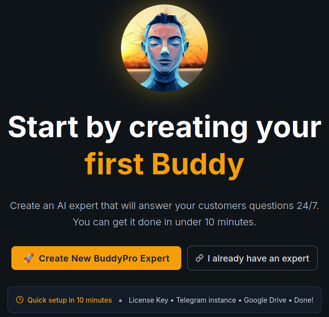 Dashboard — Initial choice after registration