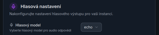 Hlasová nastavení